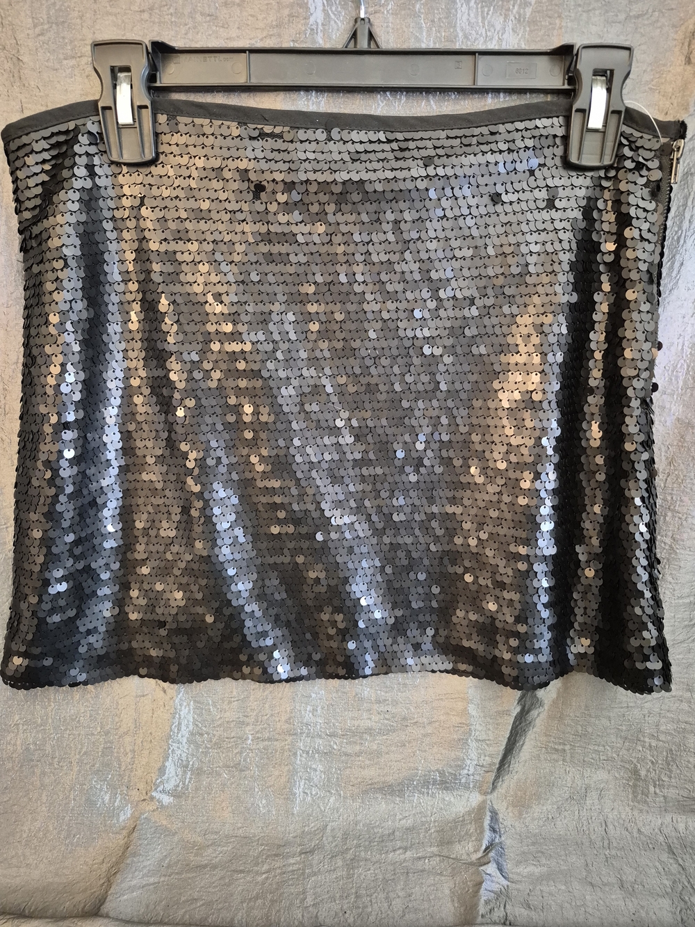 Zara Lined Black Sequin Mini Skirt